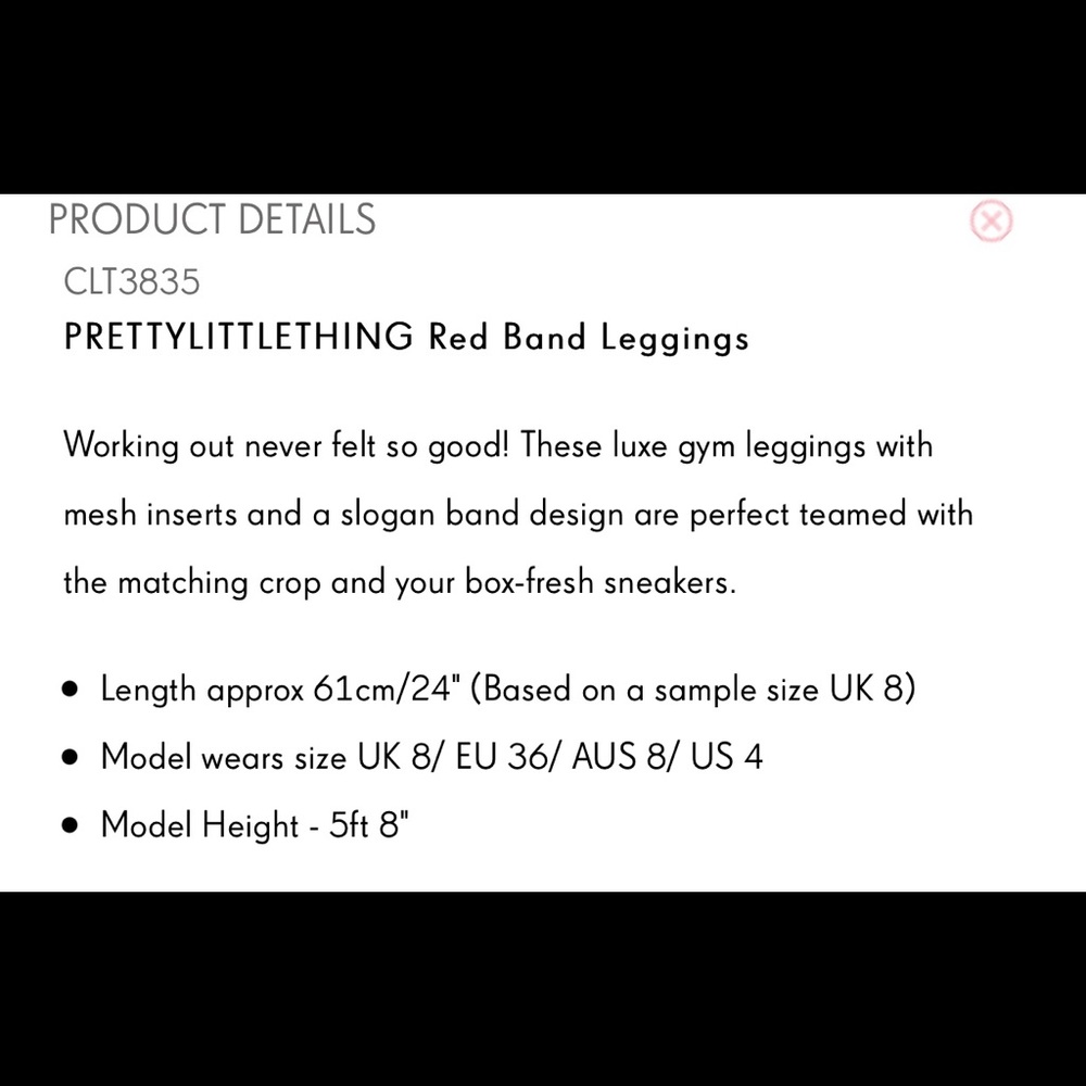 PrettyLittleThing Red Band Logo active set - Picture 5 of 11